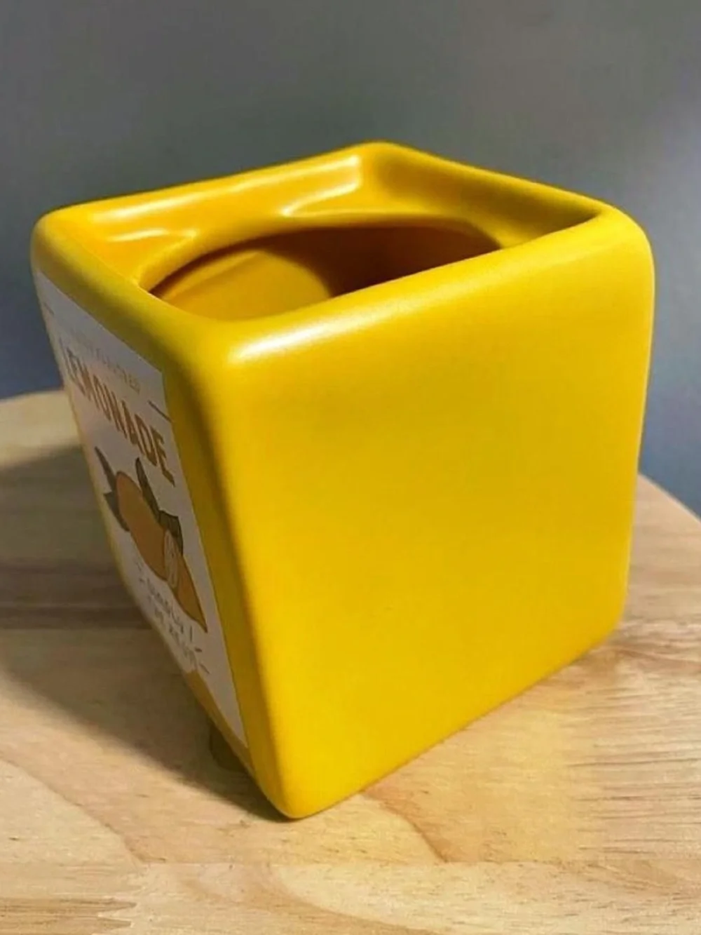 Juice Box Lemonade Yellow Mini Ceramic Planter Succulent Pot Dopamine Decor